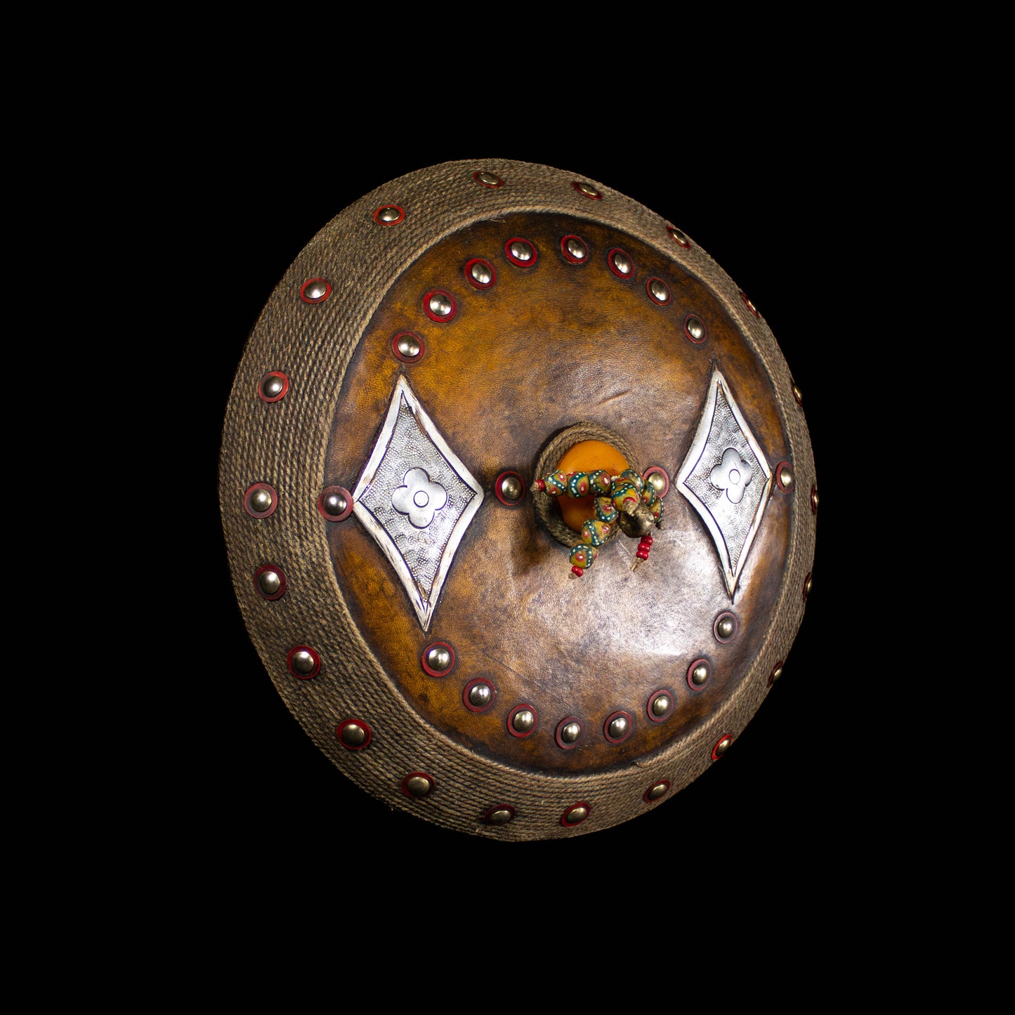 Leather and Wooden Ceremonial Shield from Cameroon