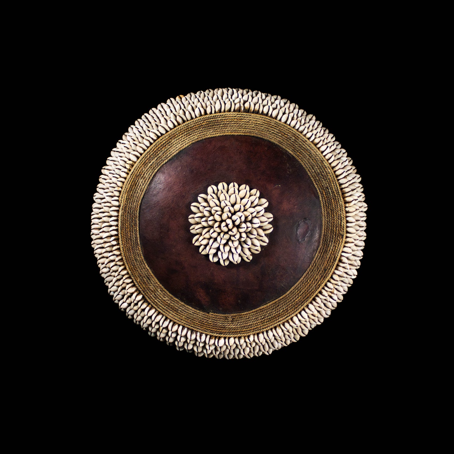 Leather and Wooden Ceremonial Shield from Cameroon