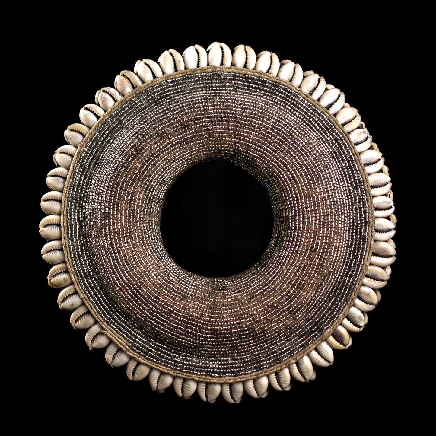 Beaded Teracotta Head Ring with Cowrie Shells