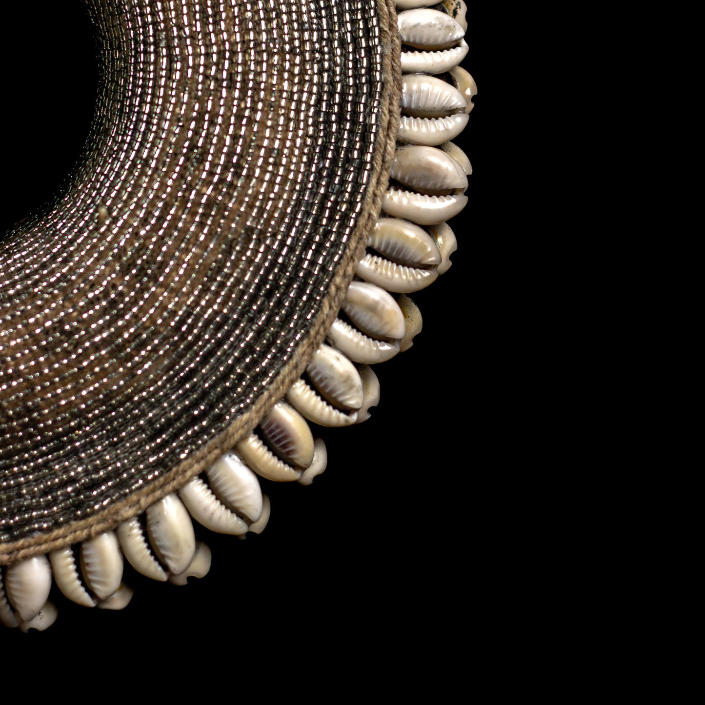 Beaded Teracotta Head Ring with Cowrie Shells