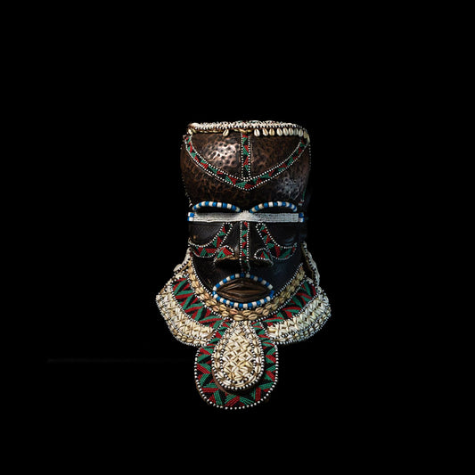 Kuba Mboom Mask with Cowrie Shells