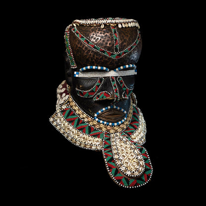 Kuba Mboom Mask with Cowrie Shells
