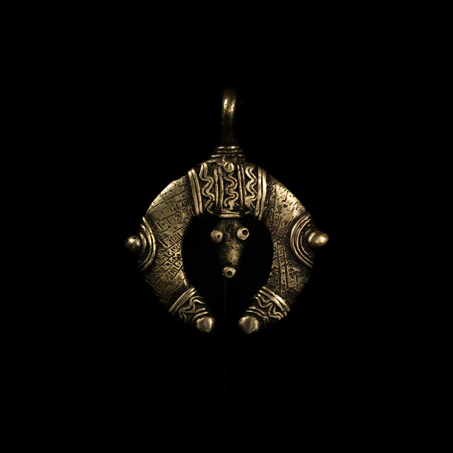 Mask Bronze Pendant