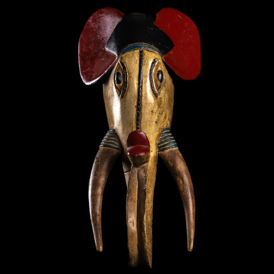 Wooden Elephant Mask from Ivory Coast