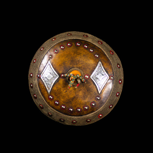 Leather and Wooden Ceremonial Shield from Cameroon
