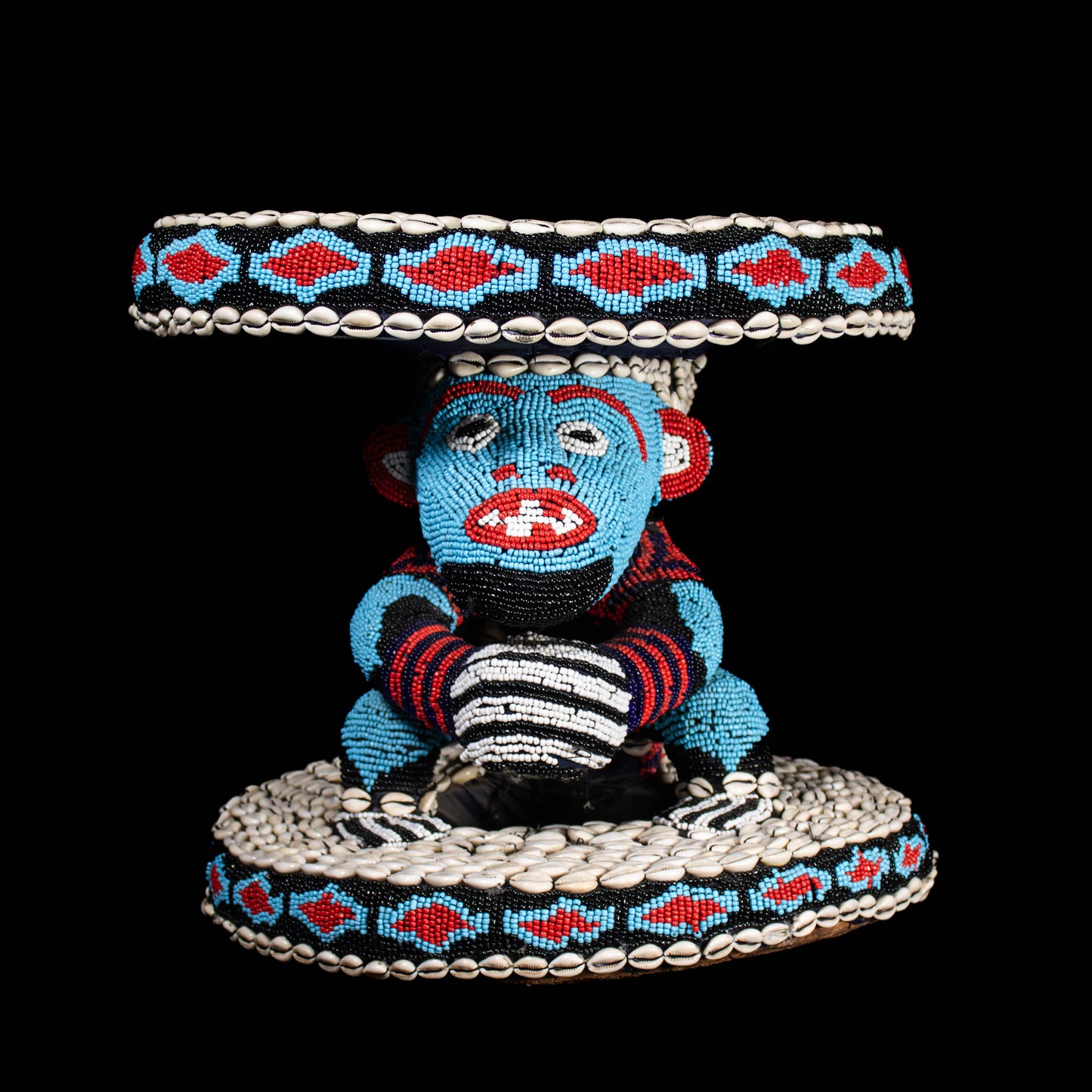 Beaded Bamileke stool from Cameroon