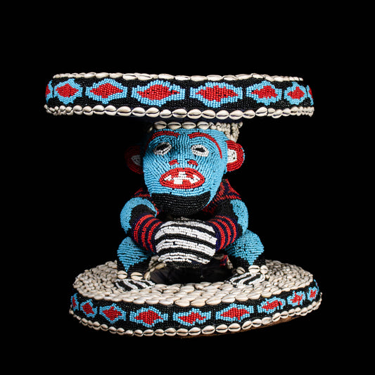Beaded Bamileke stool from Cameroon