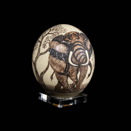 Scrimshaw Ostrich Egg
