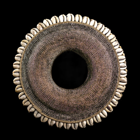 Beaded Teracotta Head Ring with Cowrie Shells