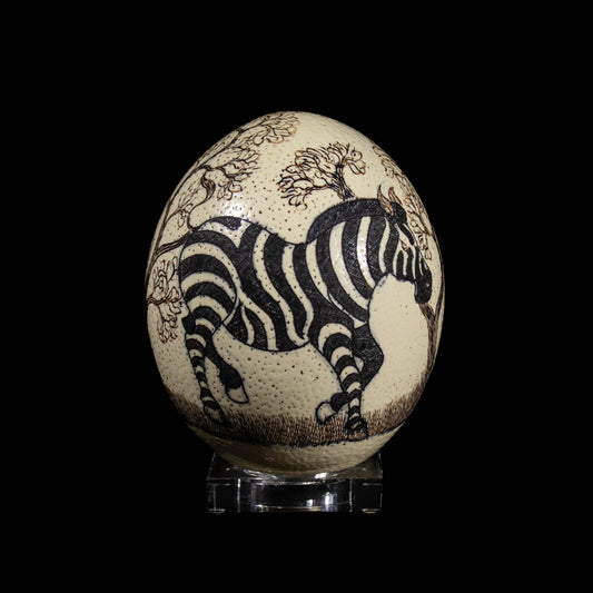 Scrimshaw Ostrich Egg
