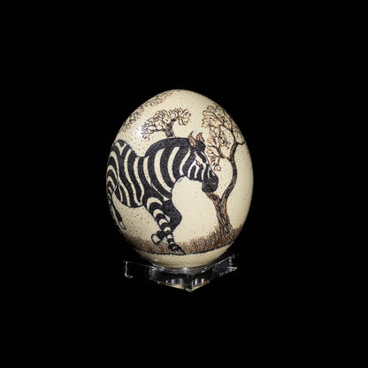 Scrimshaw Ostrich Egg